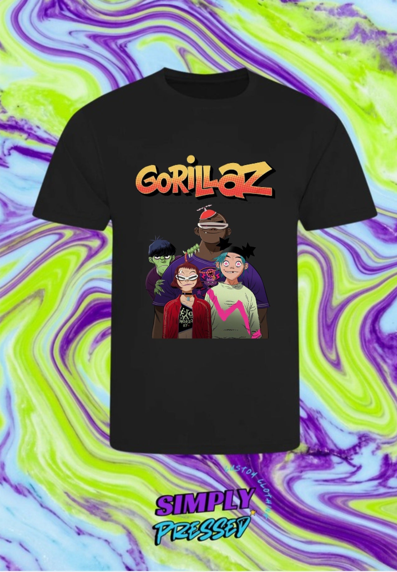 Gorillaz Print UK Tour Tshirt