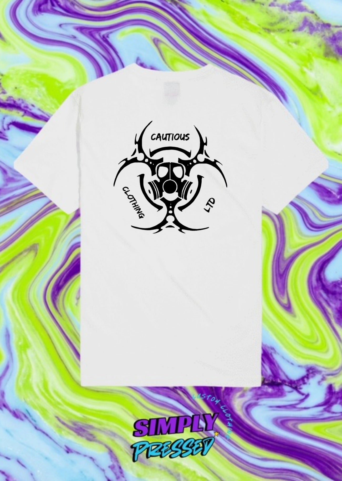 Cautious Clothing Signature Virus Logo Centre Graphic