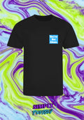 Positive Vibes "You're Not Alone" Blue/White on Black Print Tshirt