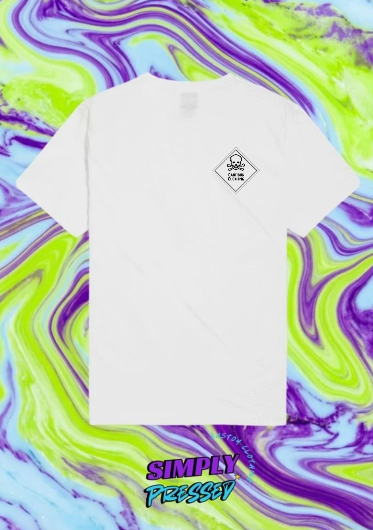 Cautious Clothing Signature Diamond Skull Top Left Logo Graphic